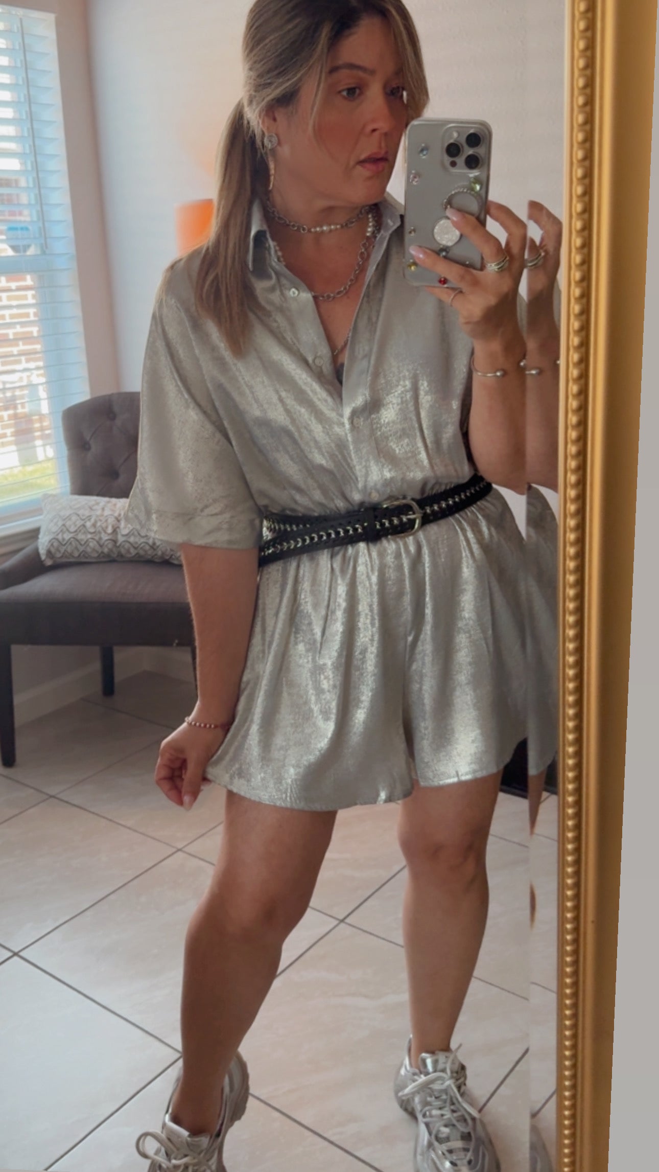 New Silver Romper