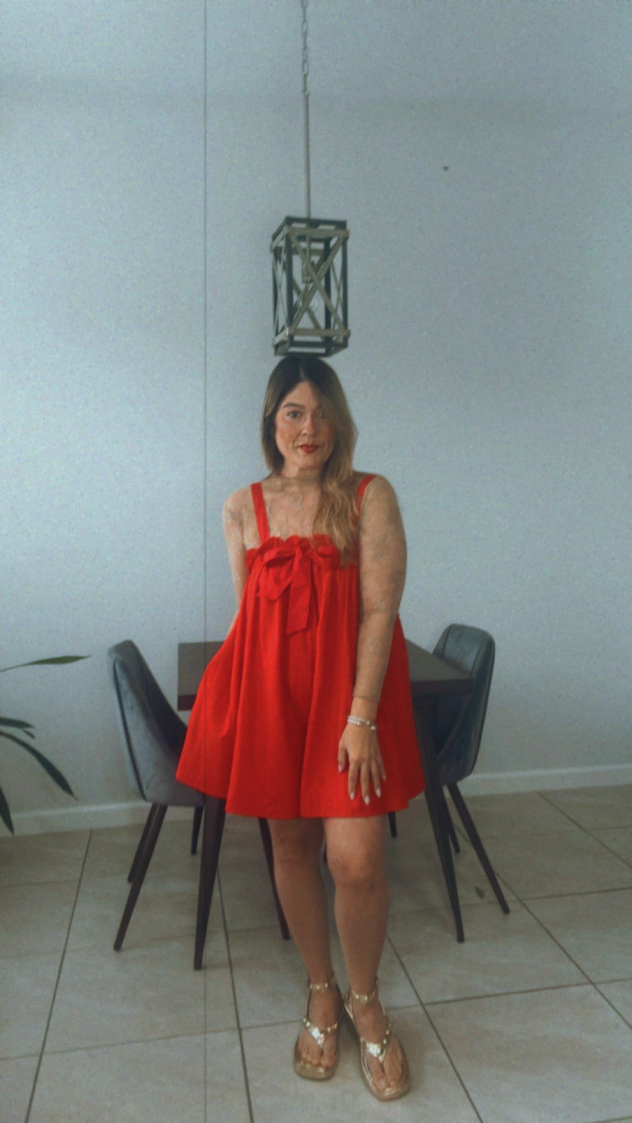Red Pique Romper