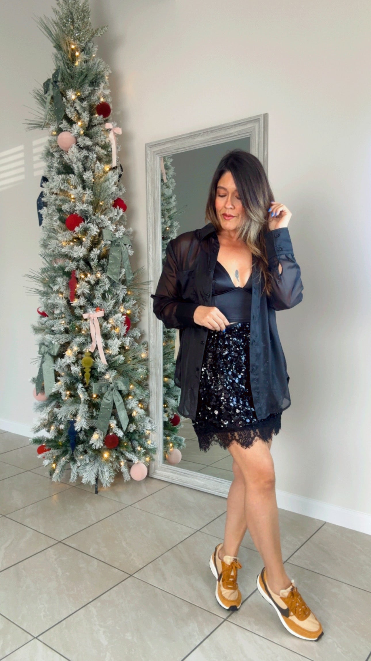 Sequins & Lace Skirt