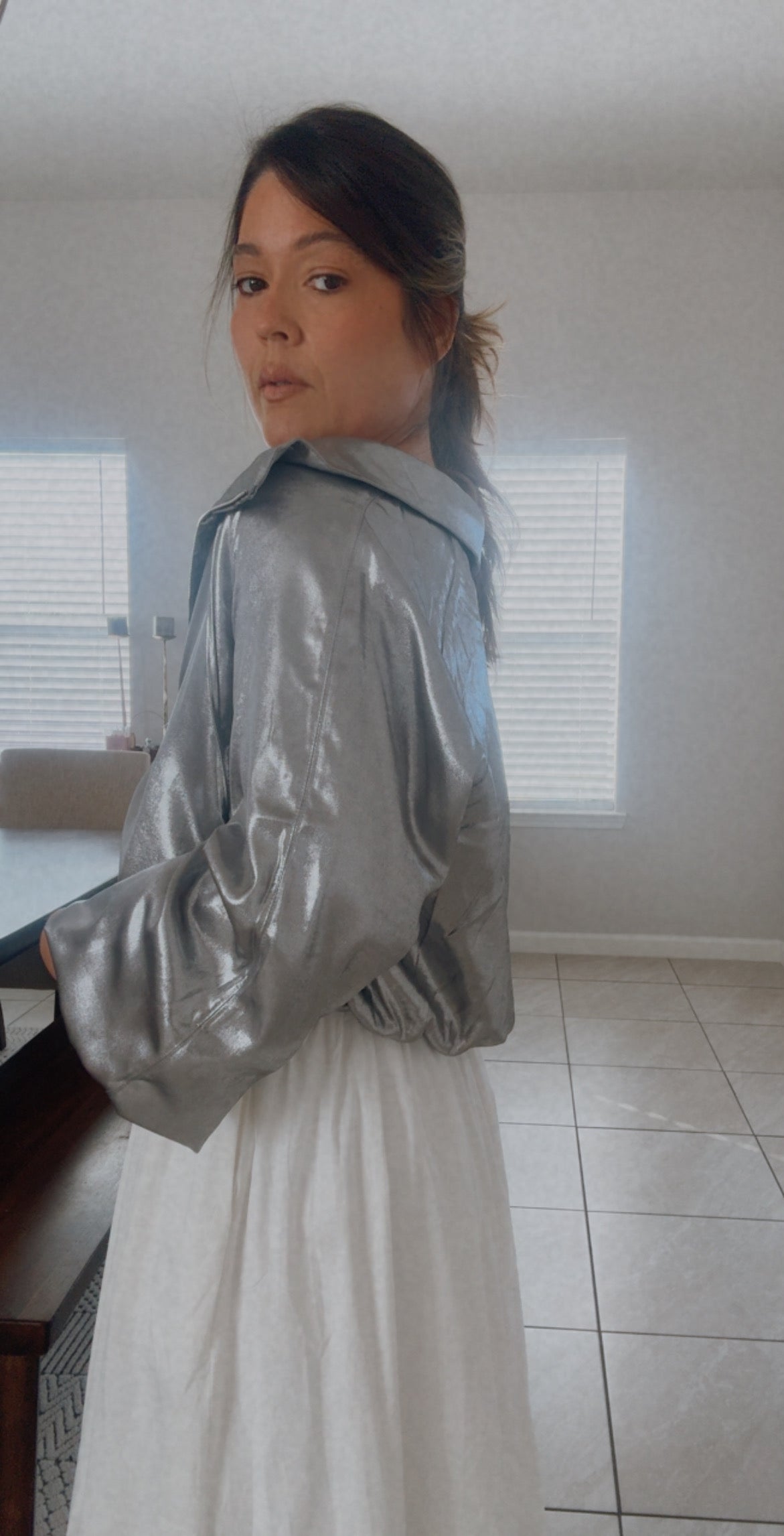 Silver Fabric Jacket