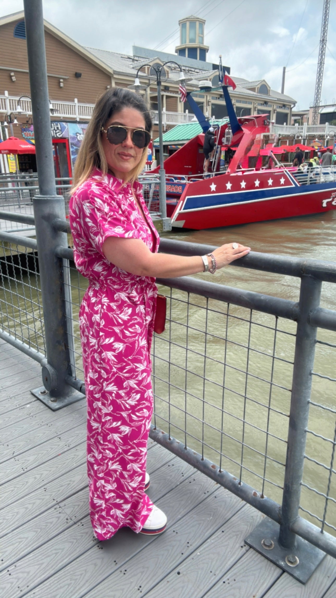 Tropical Hot Pink Jumpsuit