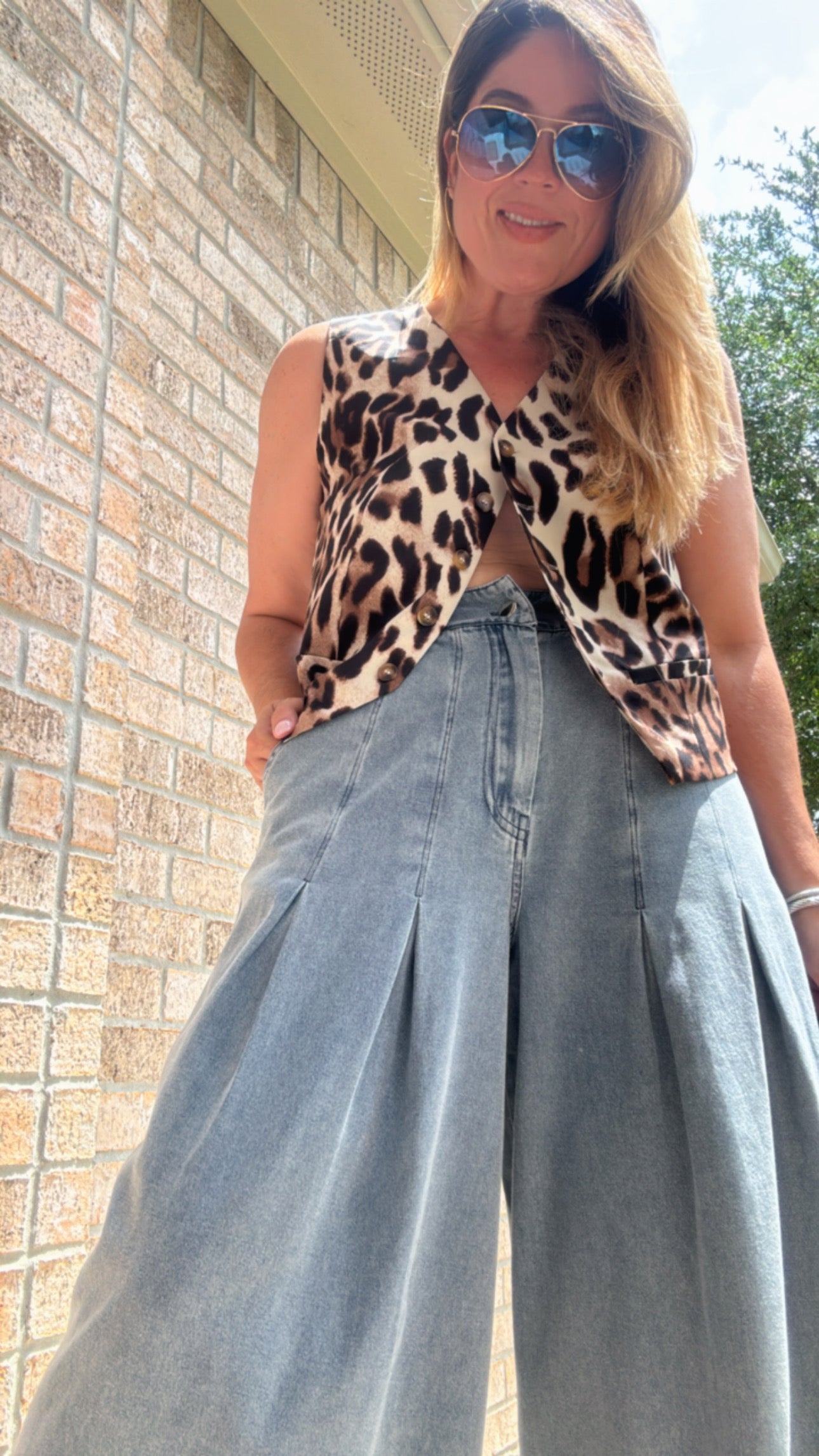 PleatedLLight Denim