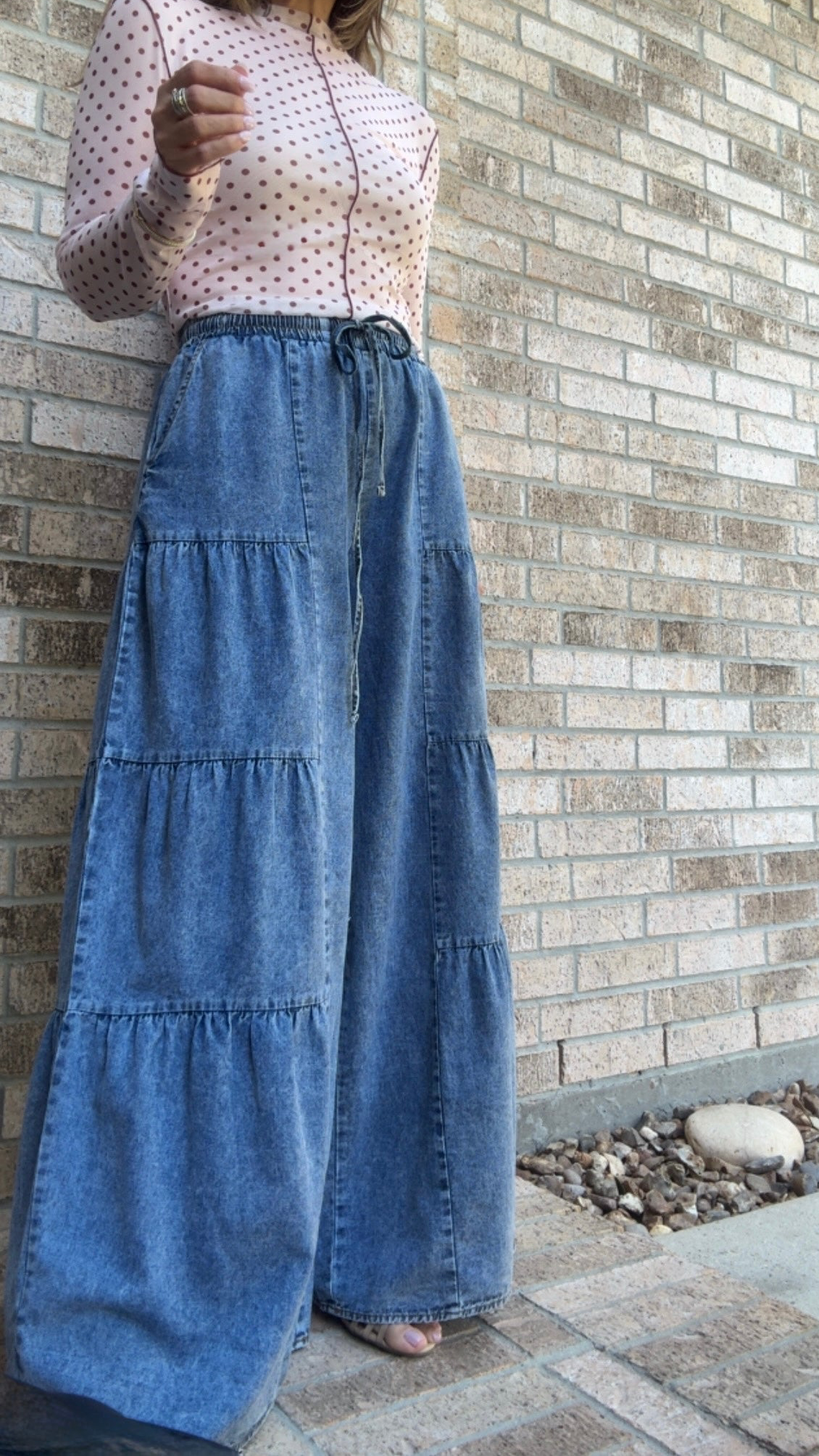 Indigo Ruffled Denim