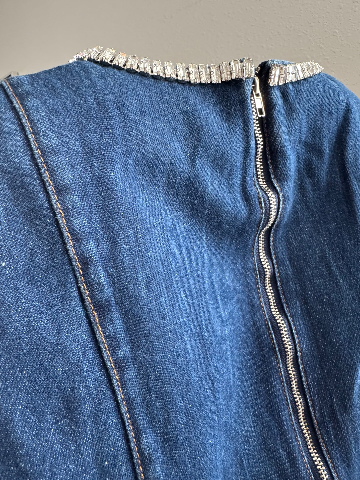 Bejeweled Denim Dress