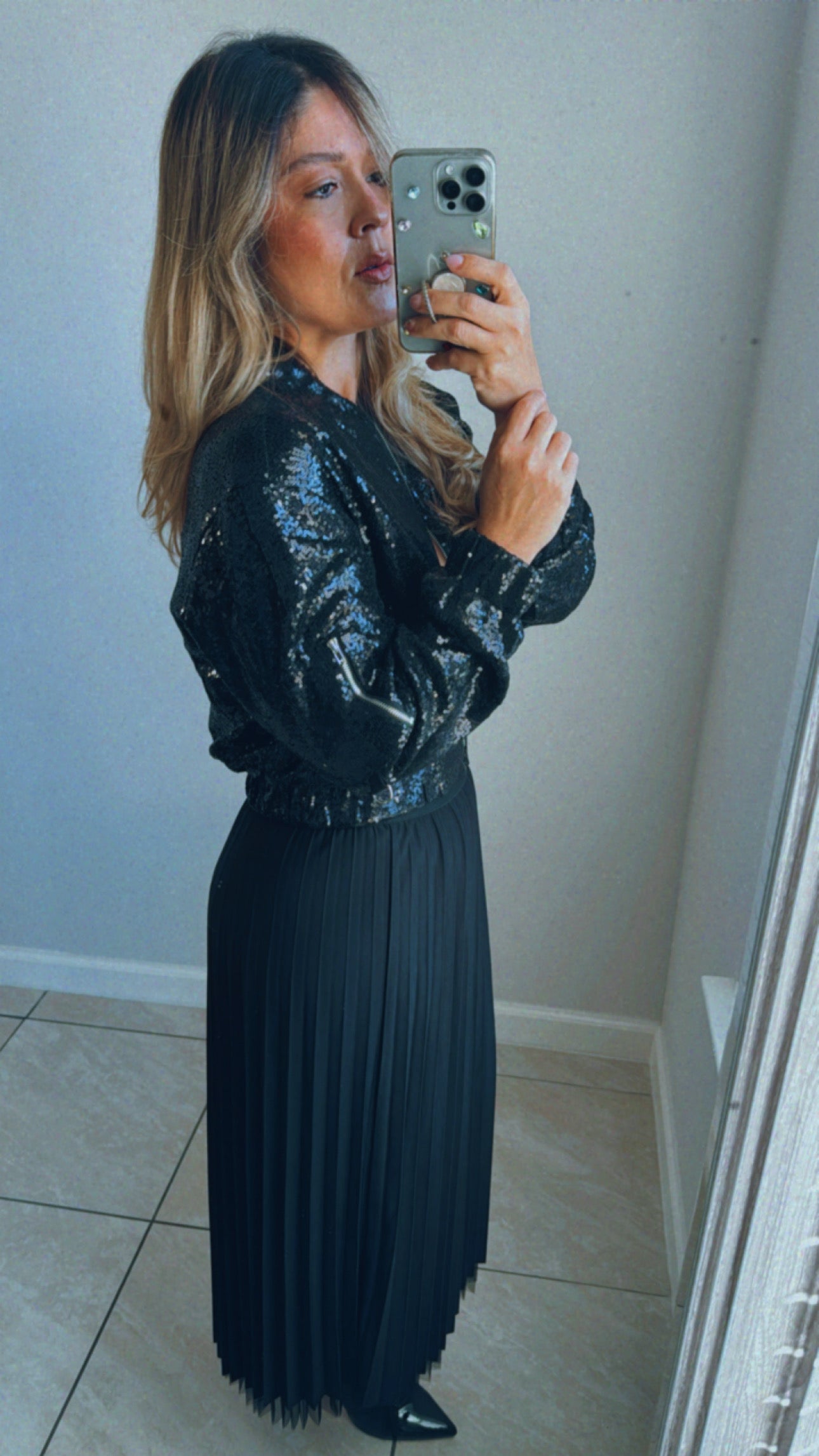 Pleated Midi Skirt