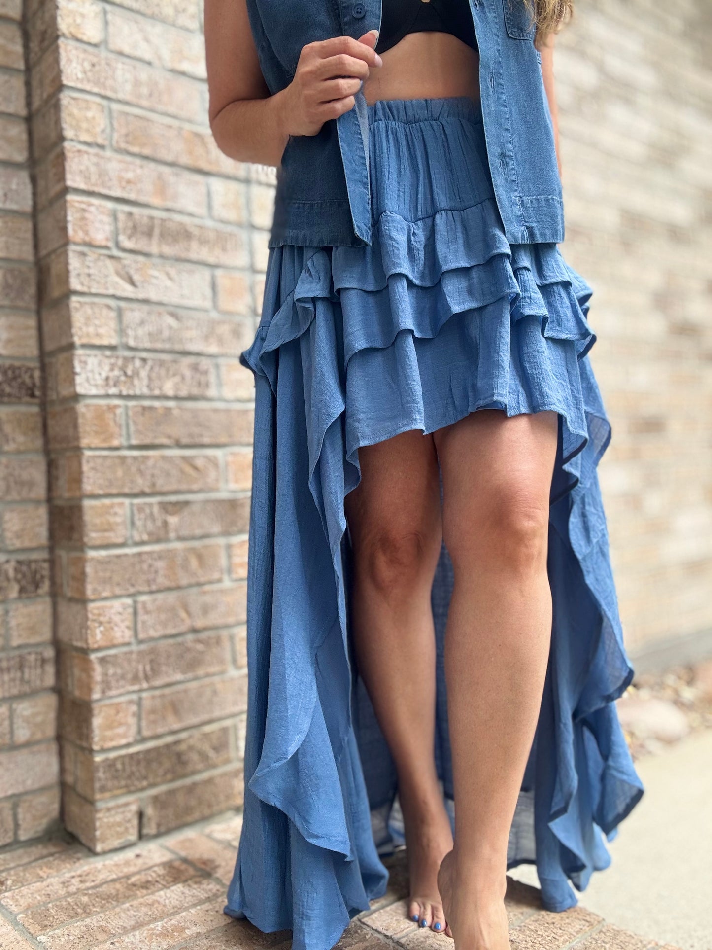 🌊Boho Blue Skirt