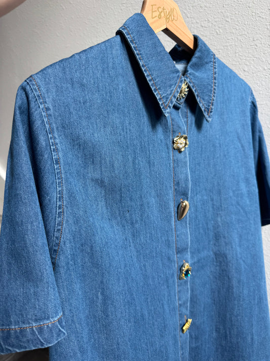 Golden- Denim Button