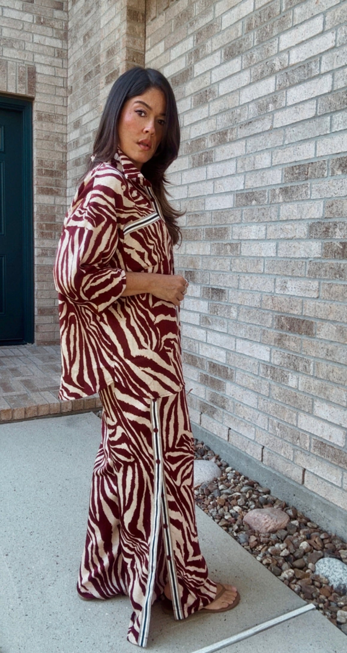 Maroon  Zebra Set