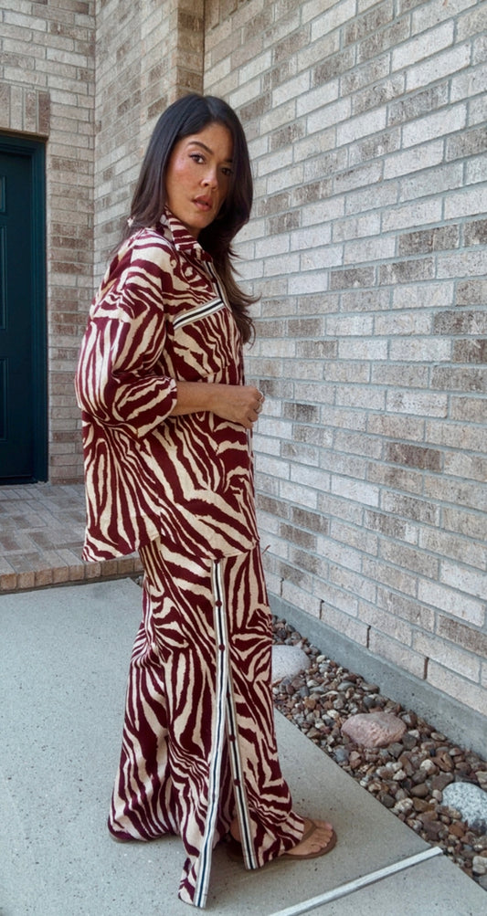 Maroon  Zebra Set