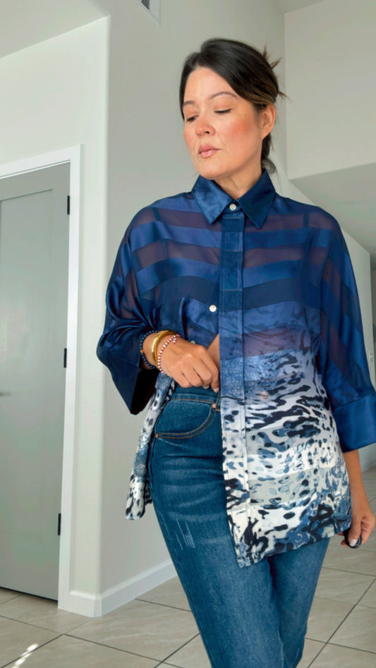 Organza Navy Dolman