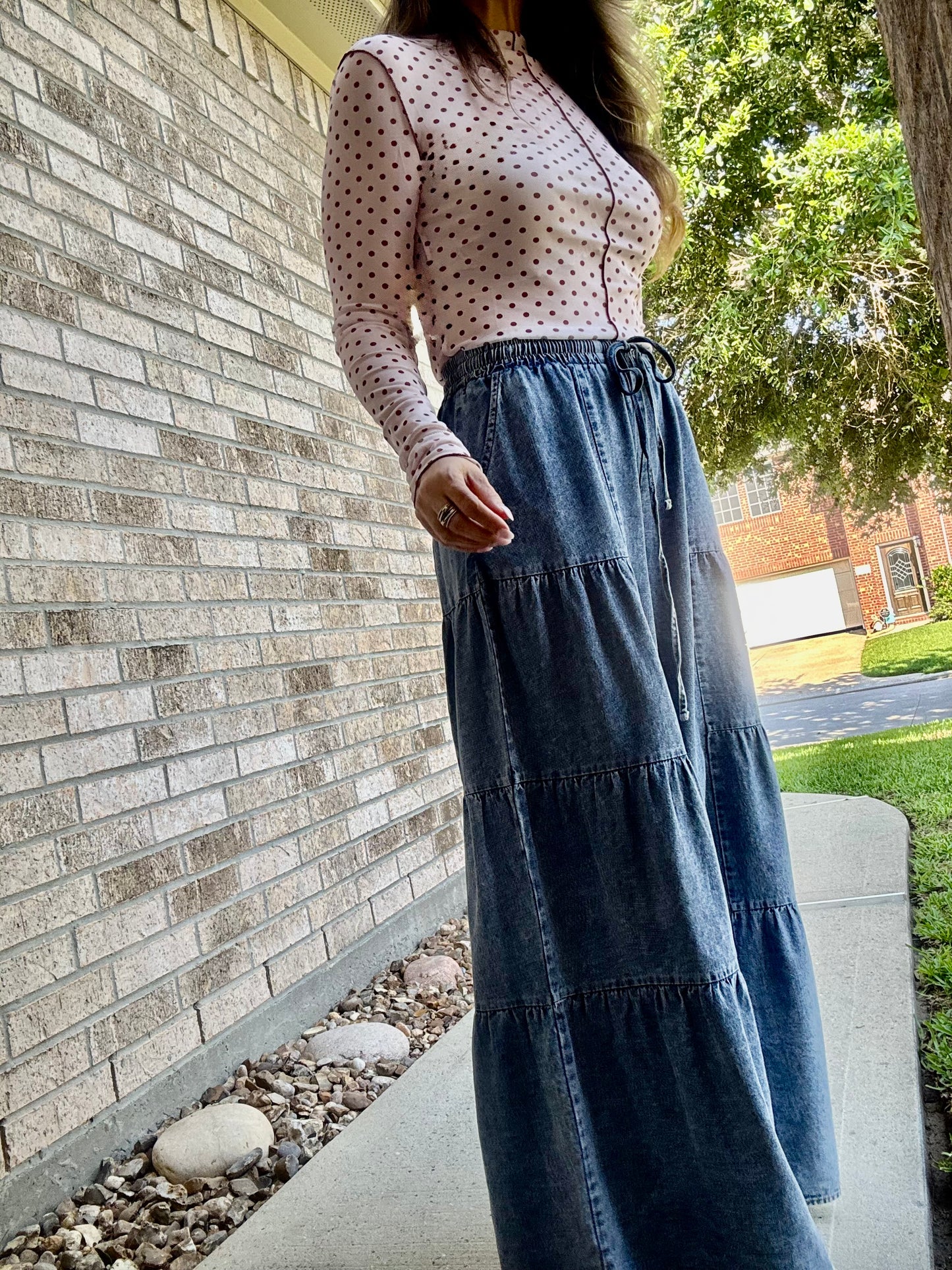 Indigo Ruffled Denim