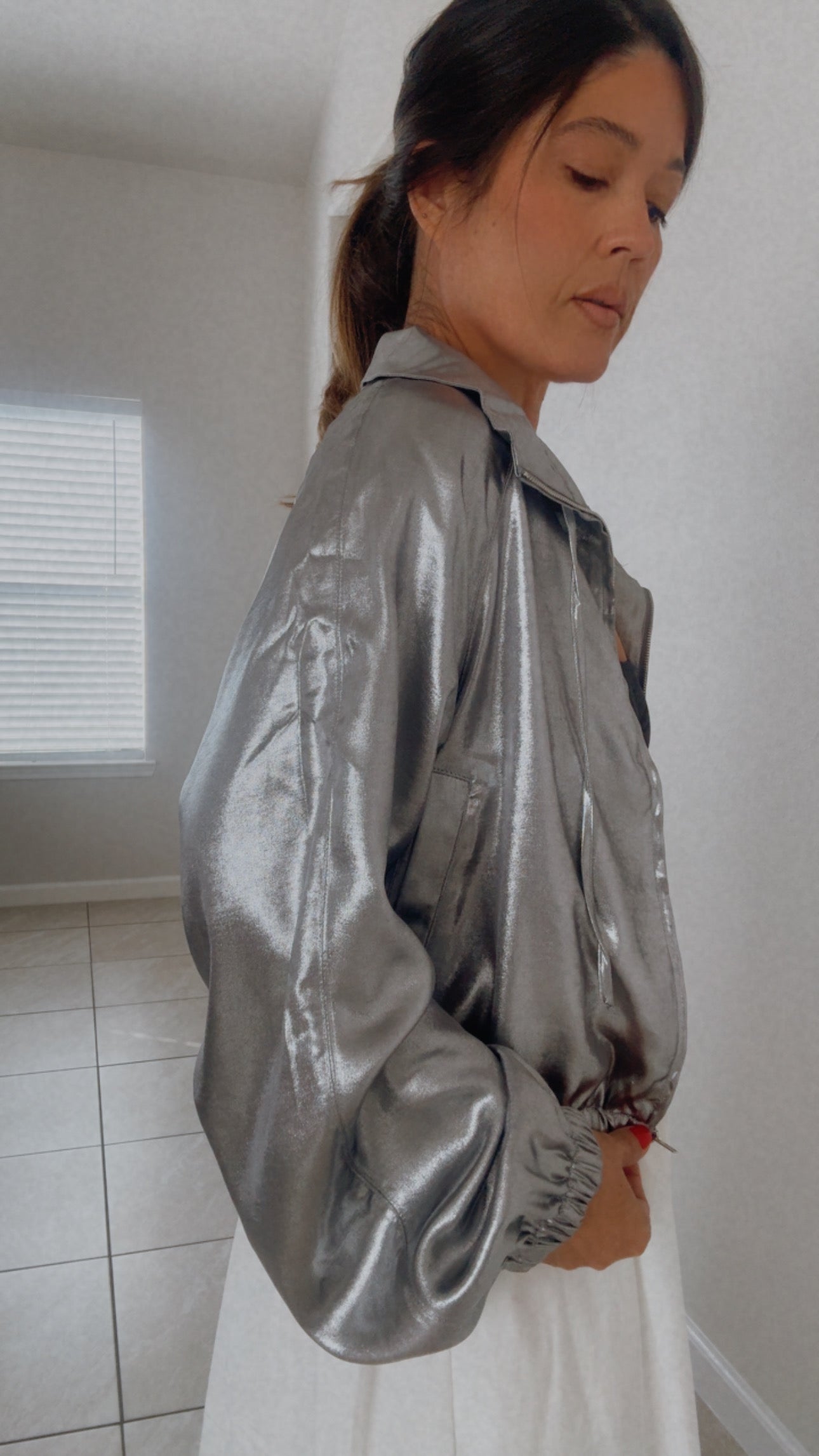 Silver Fabric Jacket