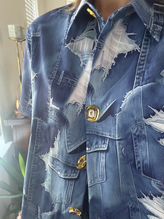 New Camisa Denim