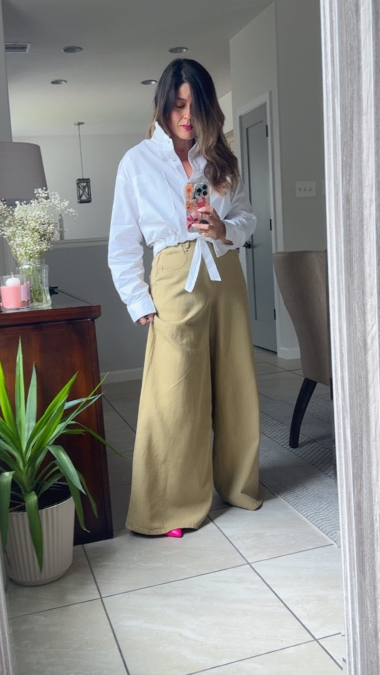 Khaki Wide Leg Jean