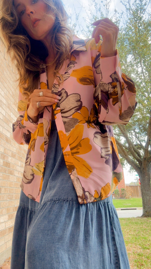 Pink 🪷Blush Flowers Top