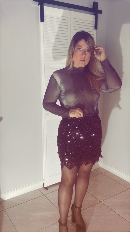 Sequins & Lace Skirt