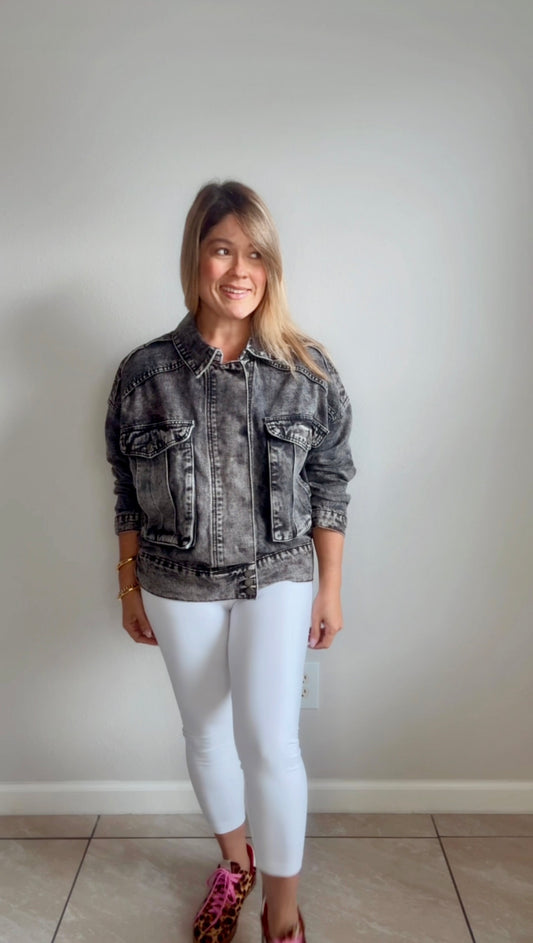 Black Washed Cargo Jacket