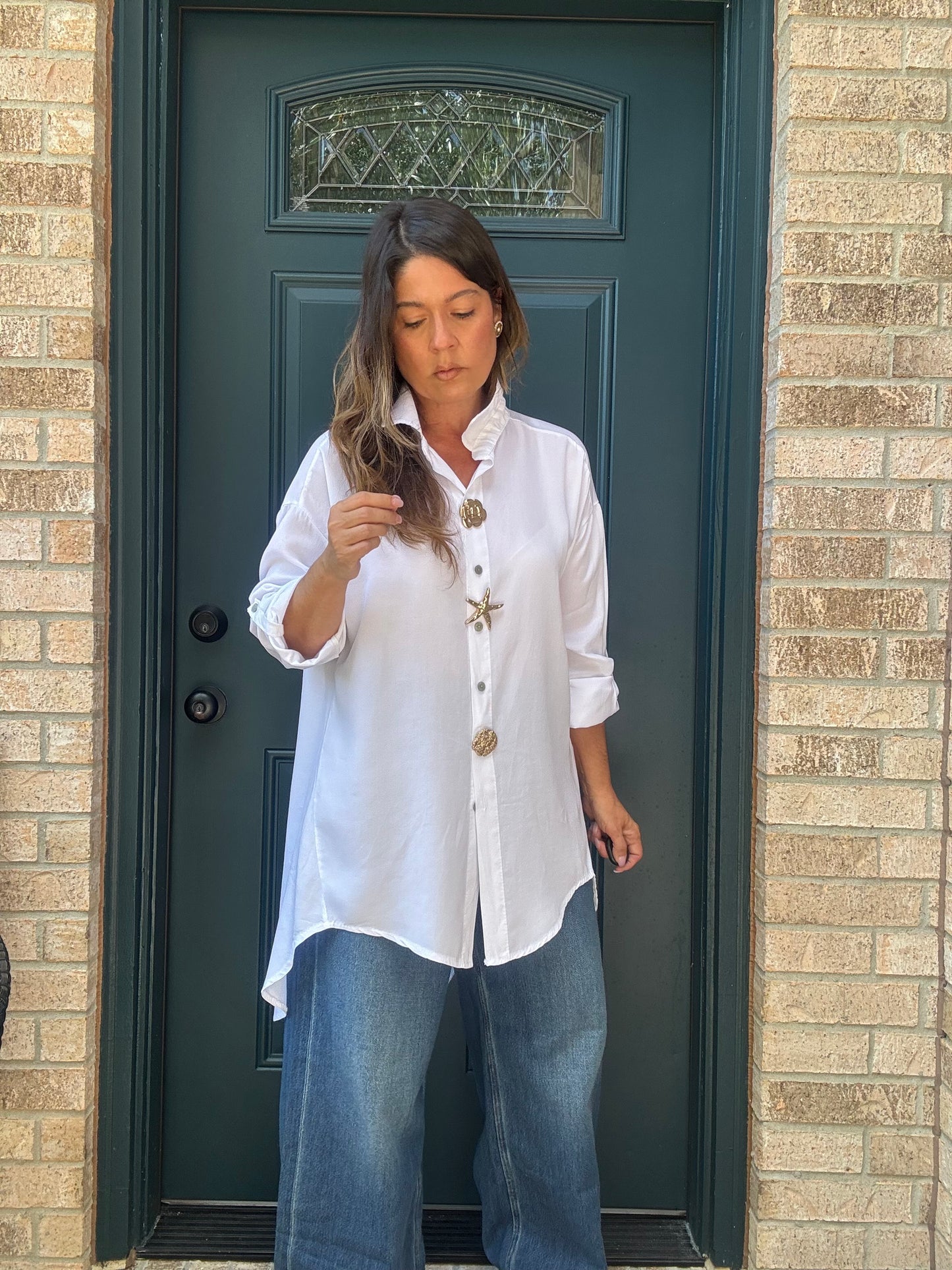 Italian White Long Camisero