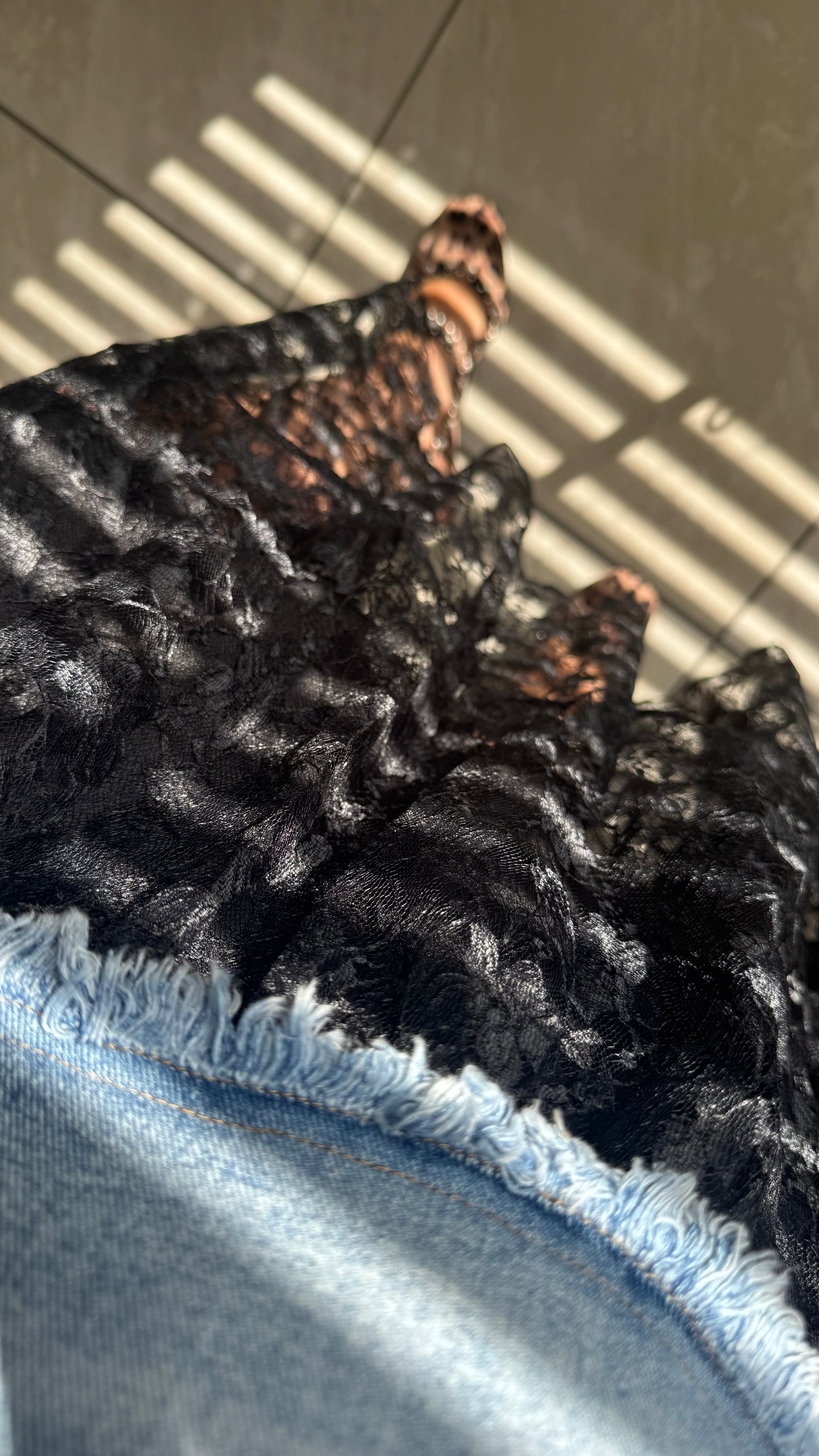Lace/Denim Skirt
