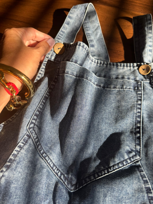 New Denim Track Jumpsuit