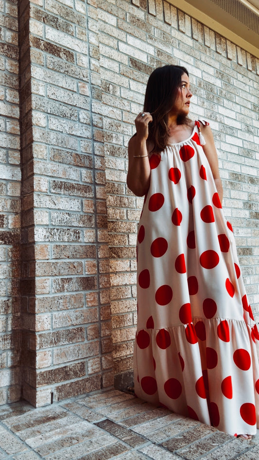 Red/cream Polka Dots