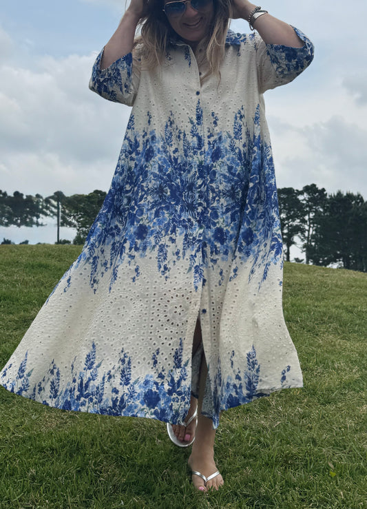 Italian Eyelet Camisero Dress