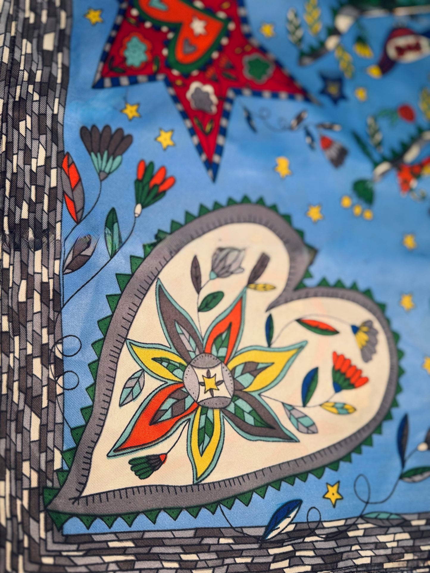 Heart Stars-Birds Scarf