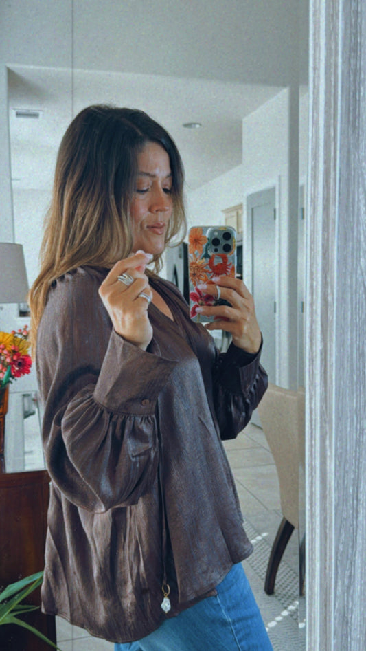 Choco-Boho Top