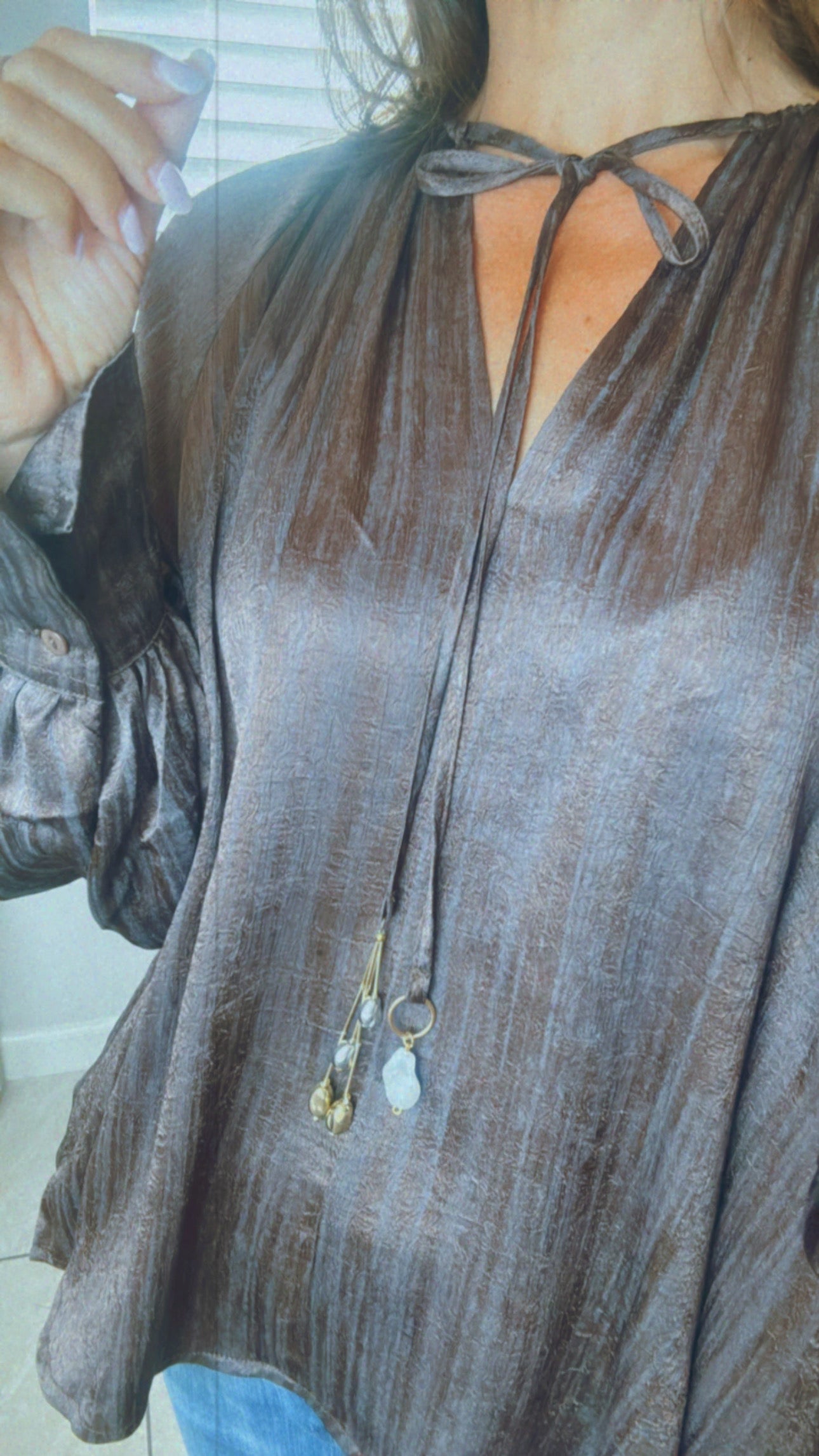 Choco-Boho Top