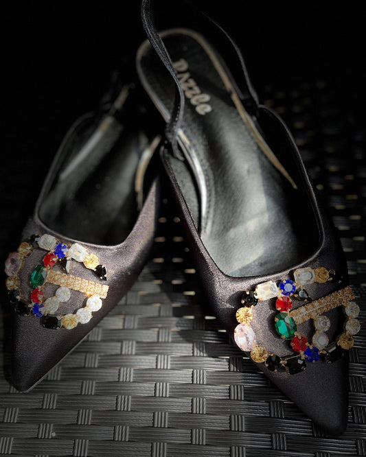 Gems Flat Sling-Back